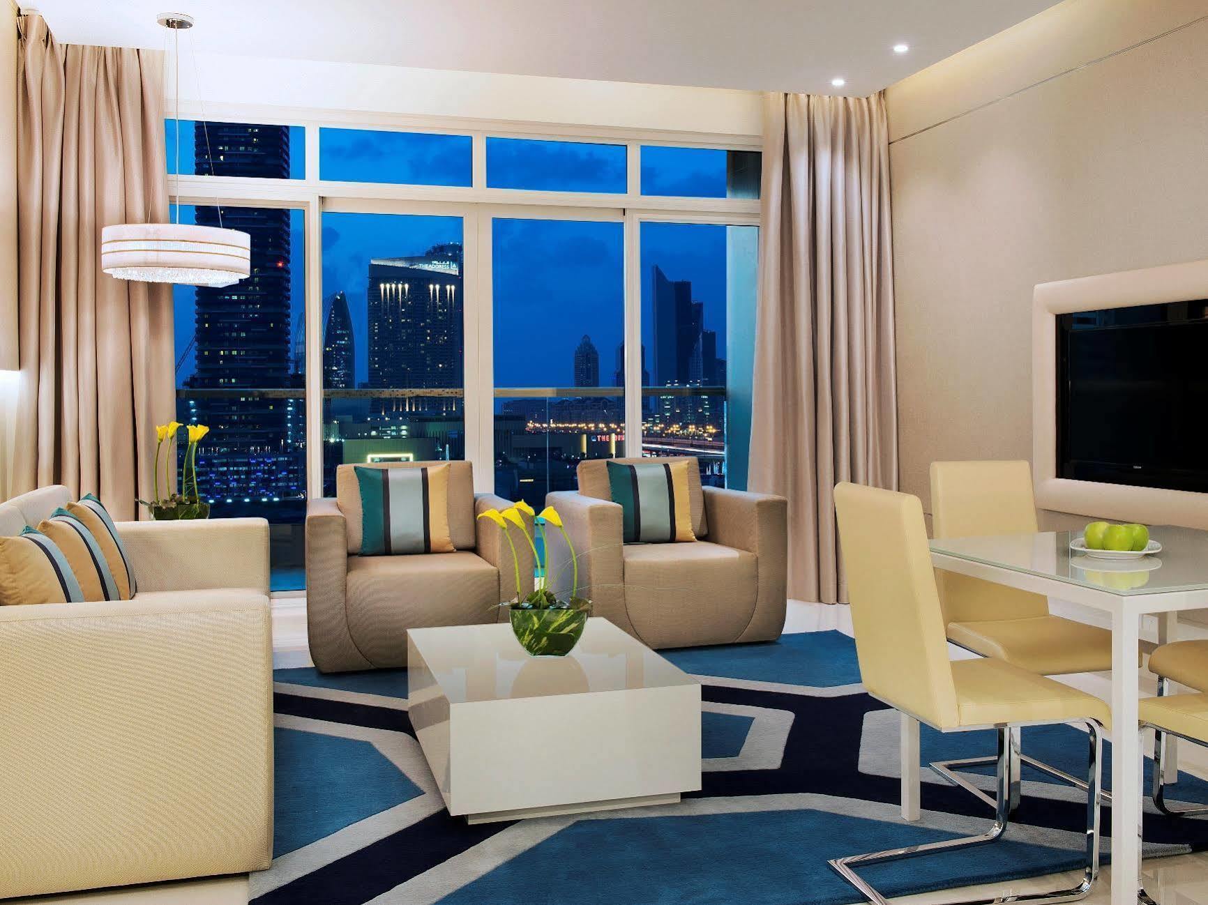 Damac Maison The Vogue Dubai Exterior photo A living room in a typical apartment